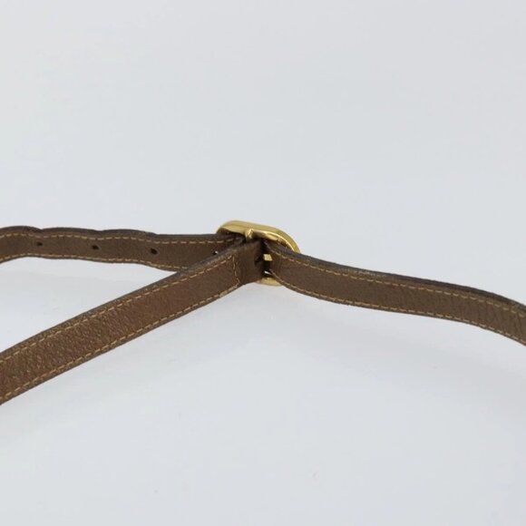 GUCCI GG Canvas Web Sherry Line Shoulder Bag PVC Leather Beige Red Auth 146142 - Picture 9 of 16